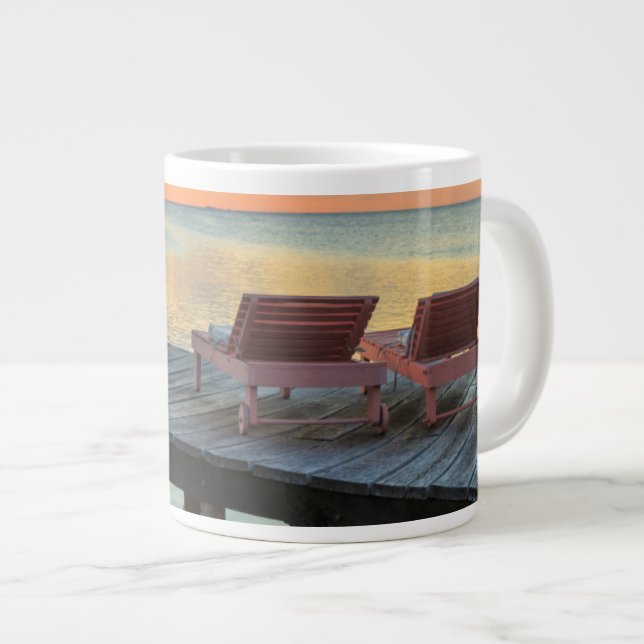 Caneca De Café Grande Pier com vista para o oceano, Belize (Frente Esquerda)