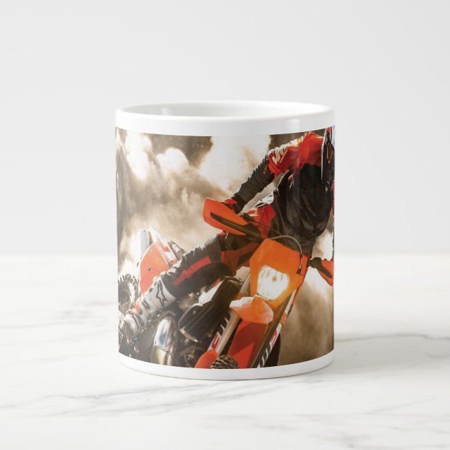 Caneca De Café Grande Piloto de Motocross (Frente)