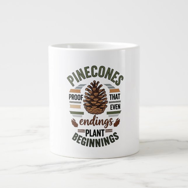 Caneca De Café Grande Pine cone design - A Promessa Evergreen (Frente)