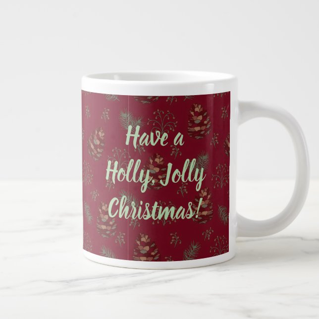 Caneca De Café Grande Pinecones & Berries Holly Jolly  (Direita)
