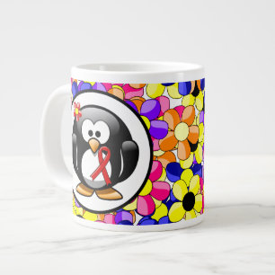 Caneca De Café Grande Pinguim da Faixa de Sensibilização Vermelha