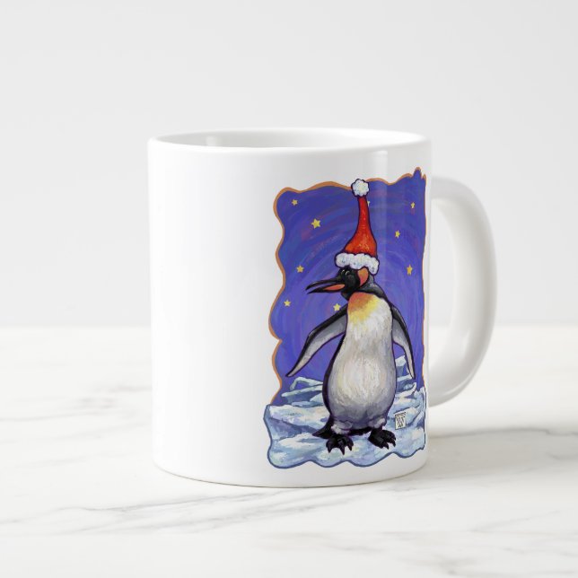 Caneca De Café Grande Pinguim Natal (Frente Esquerda)