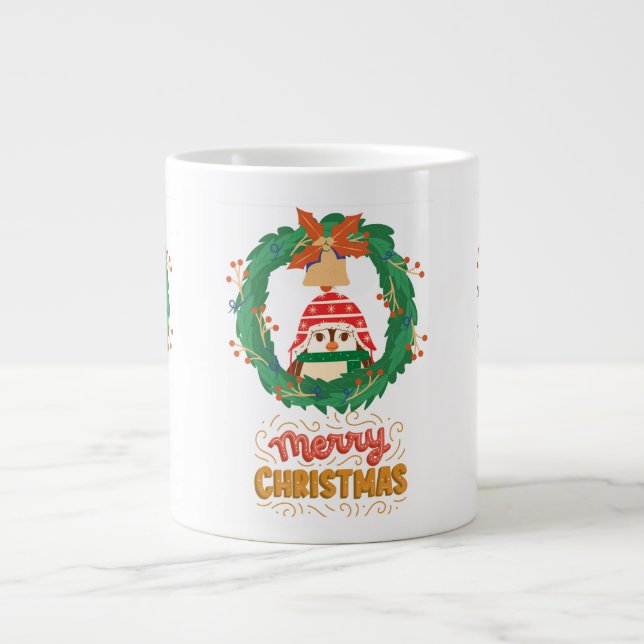 Caneca De Café Grande Pinguin, Feliz Natal (Frente)
