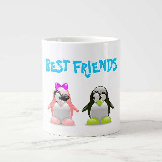 CANECA DE CAFÉ GRANDE PINGUINS "MELHORES AMIGOS" (Frente)