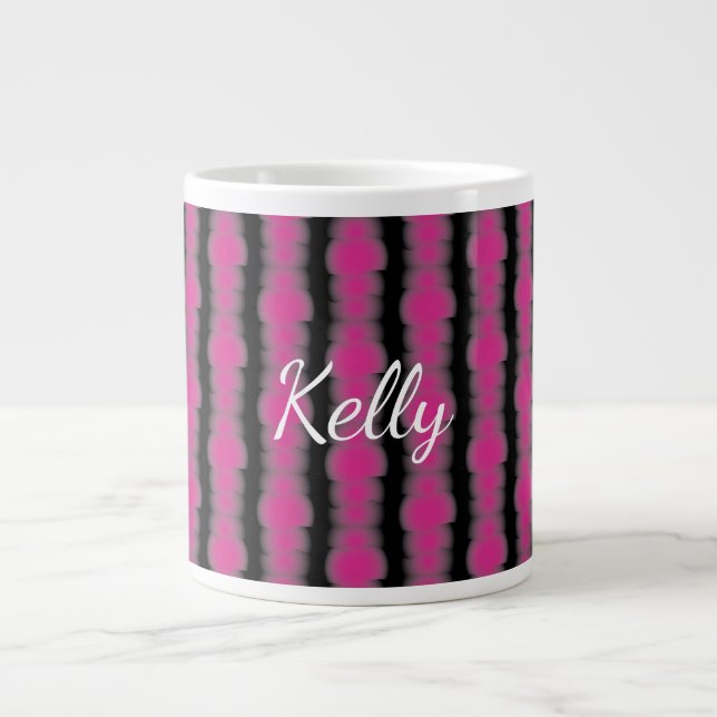 Caneca De Café Grande Pink and black tie dye (Frente)