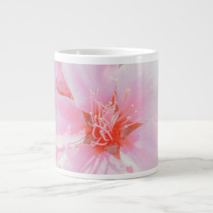 Caneca De Café Grande Pink Floral Coffee Mug Flores Rosa Cuja Cerâmica
