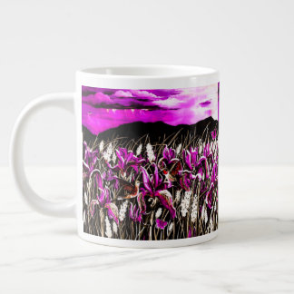 Caneca De Café Grande Pink Iris Storm Fields Mug