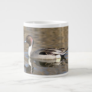 Caneca De Café Grande Pintail Duck Natações Em Um Pond