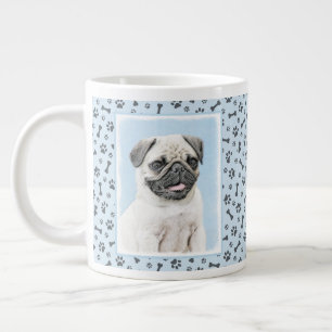 Caneca De Café Grande Pintura de Cachorro - Arte de Cachorro Original