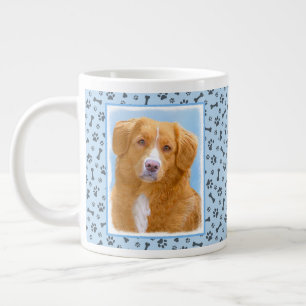 Caneca De Café Grande Pintura de Cão de Retriever com Pedra Nova Escóc