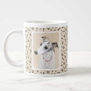 Caneca De Café Grande Pintura de chicote - Arte de Cachorro Original Bon