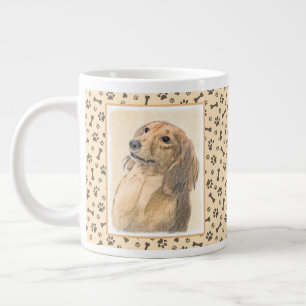 Caneca De Café Grande Pintura de Dachshund (Longhaired) - Arte de Cão O