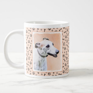 Caneca De Café Grande Pintura de Greyhound - Arte de Cachorro Original