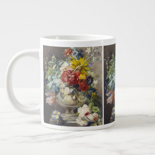 Caneca De Café Grande Pintura de Jardim Botânico Floral Elegante Vintage