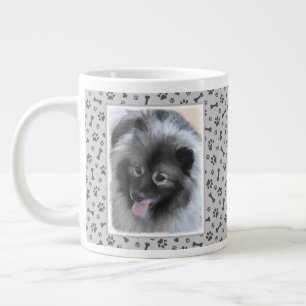 Caneca De Café Grande Pintura de Keeshond Bailey - Arte de Cachorro Orig