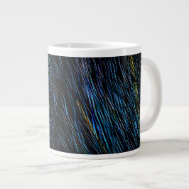 Caneca De Café Grande Pintura de Luz Azul Turquesa 1