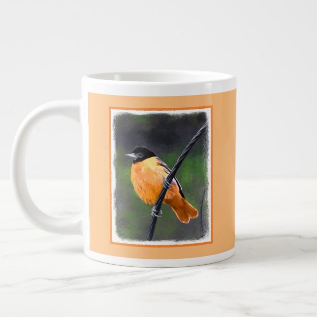 Caneca De Café Grande Pintura de Oriole - Arte Original para Pássaros (Esquerda)