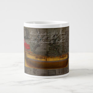 Caneca De Café Grande Pintura de perfil do navio Jersey
