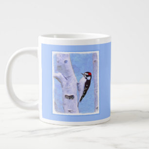 Caneca De Café Grande Pintura do Pica-Pau Downy - Arte Original