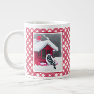Caneca De Café Grande Pintura do Pica-Pau Downy - Arte Original