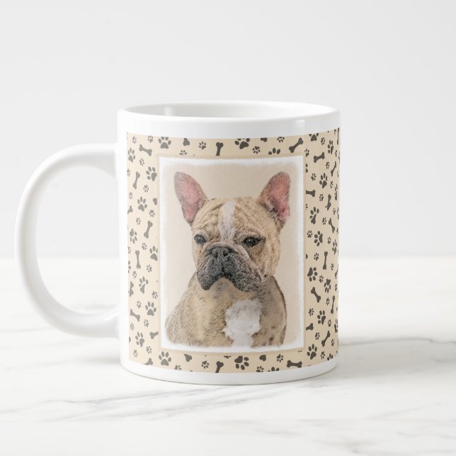 Caneca De Café Grande Pintura em Bulldog Francês (Sable) - Pintura Origi (Esquerda)