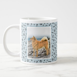 Caneca De Café Grande Pintura em Seashore - Arte Canina