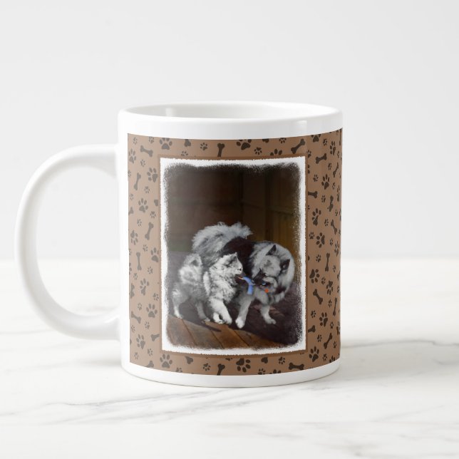 Caneca De Café Grande Pintura em tempo de reprodução de Keeshond - Arte  (Esquerda)