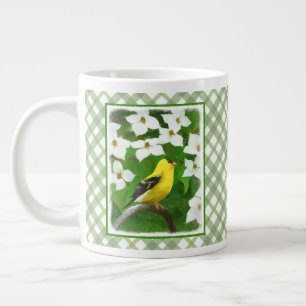 Caneca De Café Grande Pintura Goldfinch - Arte Cachorra Original