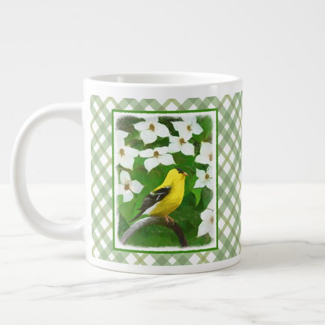 Caneca De Café Grande Pintura Goldfinch - Arte Cachorra Original (Esquerda)