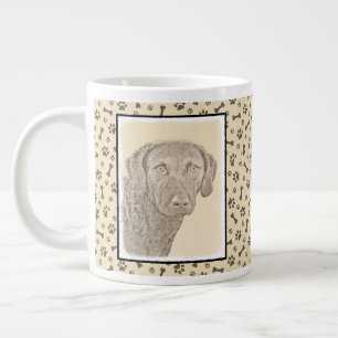 Caneca De Café Grande Pintura Original para Cão na Baía de Chesapeake Re