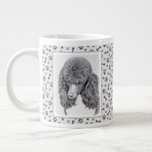 Caneca De Café Grande Pintura Preta Padrão - Arte Canina