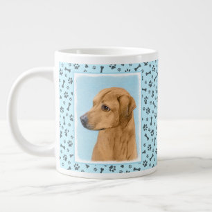 Caneca De Café Grande Pintura Ridgeback da Rodésia - Arte Cachorra Origi