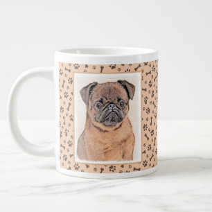 Caneca De Café Grande Pintura Suave em Bruxelas Griffon Pintura Original