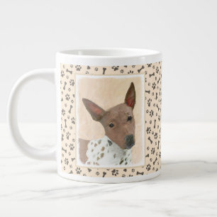 Caneca De Café Grande Pintura Terrier sem cabelos americana - Arte canin