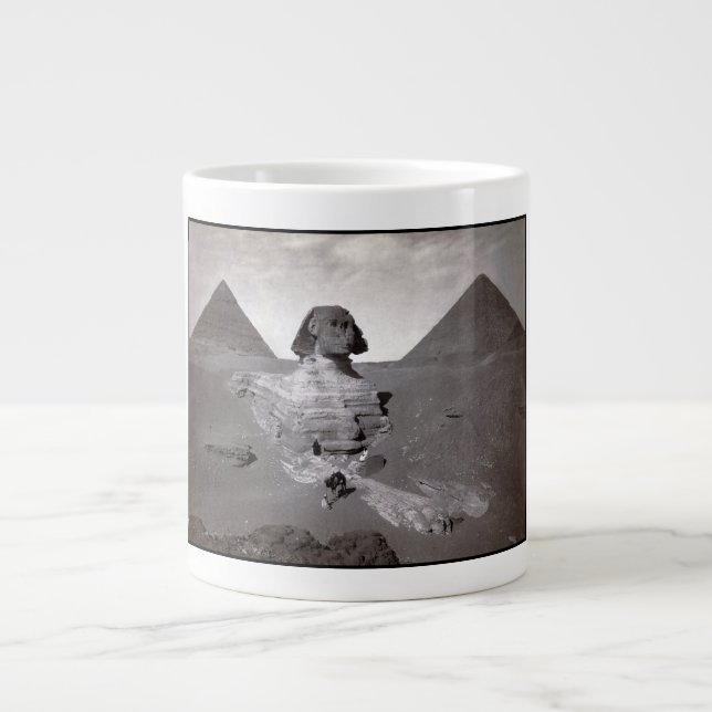 Caneca De Café Grande Pirâmides de Sphinx e Giza do excelente Necropolis (Frente)