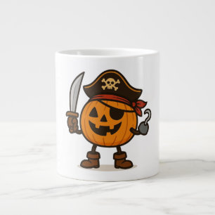 Caneca De Café Grande Pirata das Halloween Jack-o-Lanterna