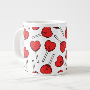 Caneca De Café Grande Pirulitos Vermelhos, Pirulitos em Forma de Coração