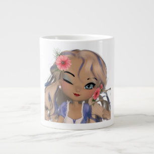 Caneca De Café Grande Piscar os olhos Mug