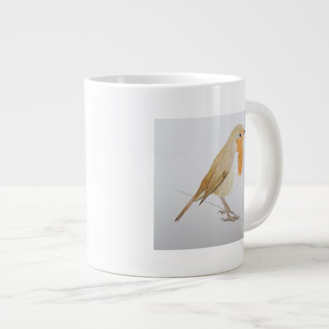 Caneca De Café Grande Pisco de peito vermelho 2011 (Frente Esquerda)