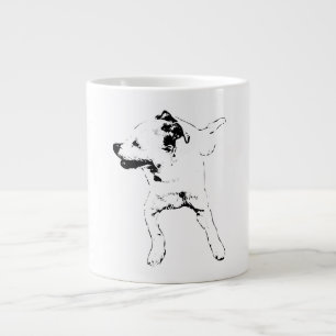 Caneca De Café Grande Pivô De Leaf-Chase, Pup De Grinning