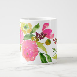 Caneca De Café Grande PixDezines floral/aquarela/ranunculus