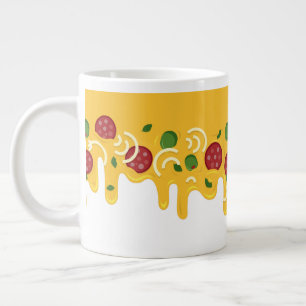 Caneca De Café Grande Pizza de Queijo Derretido Divertida Retro Keto Fes