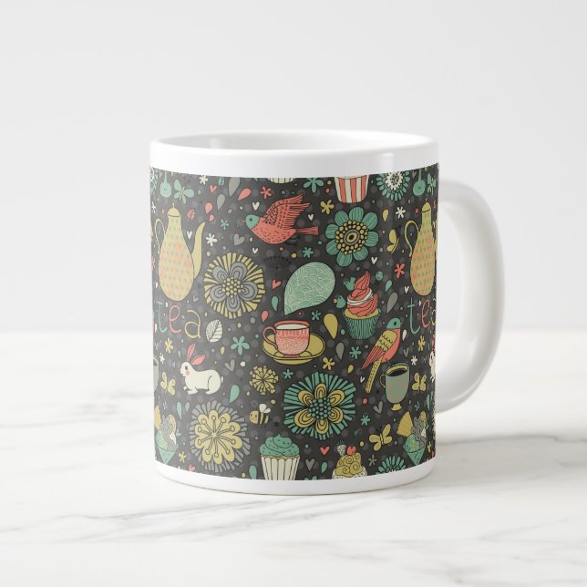 Caneca De Café Grande Placa de chá brilhante (Frente Esquerda)