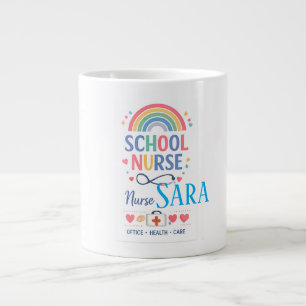 Caneca De Café Grande Placa personalizada de Enfermeira da Chuva de Core