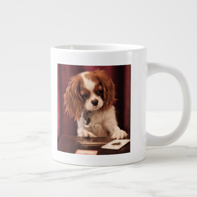 Caneca De Café Grande Placas Puppy Plays (Direita)