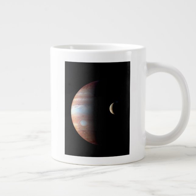 Caneca De Café Grande Planeta Gás Júpiter e Lua Galileu (Direita)