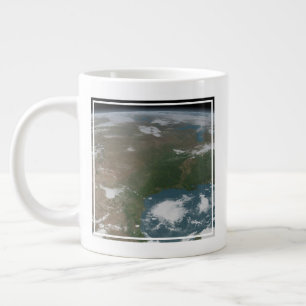 Caneca De Café Grande Planeta Panorâmico Terra E Os Eua. 2