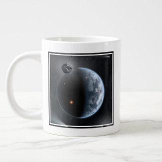 Caneca De Café Grande Planeta Semelhante À Terra Com Oceanos Revendo Sua