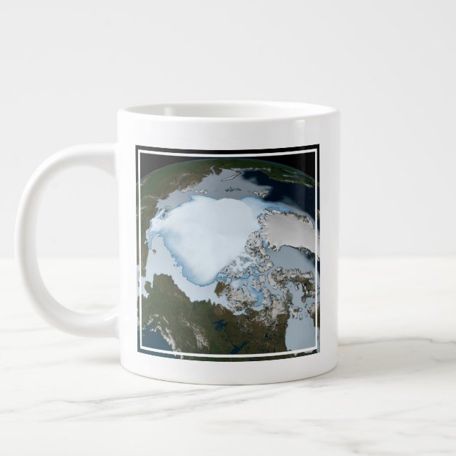 Caneca De Café Grande Planeta Terra Mostrando Cobertura De Gelo Marinho  (Esquerda)