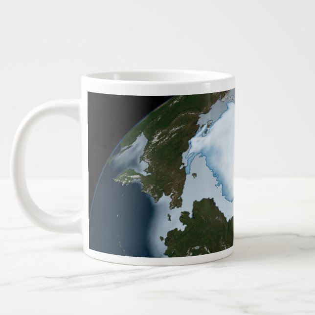 Caneca De Café Grande Planeta Terra Mostrando Cobertura De Gelo Marinho  (Esquerda)